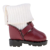 8xFashion PU Leather  Boots Shoes for 12'' Blythe Doll Clothes Maroon