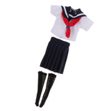 Maxbell Natural Skin Nude Body and Cute School Uniform Clothes for 1/6 Blythe Doll