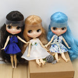 7xCute Flower White Sleeveless Princess Dress Outfit for 20cm 8'' Blythe Dolls