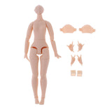 5xFlexible 20 Joints Nude Body & Hands Set for Middle Blythe Doll Costom Use