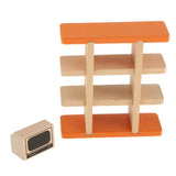 Maxbell Kids Pretend Role Play Wooden Toy Dollhouse Furniture + Family Members Set