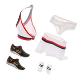 3x1/6 Scale White Cheerleading Uniform and Shoes for 12'' Action Figure