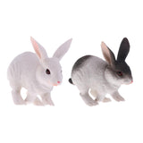 Maxbell Maxbell Lifelike Simulation Farm Zoo Rabbit Pet Animals Model Figurine Kids Figure Science Nature Toys Home Decoration