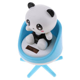 Maxbell Maxbell Solar Powered Toys Noding Head Figurine Model Home Car Ornament Panda Blue