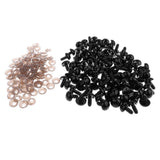 Maxbell 200pcs Black Plastic Safety Eye with Backs for Bear Doll DIY Craft 12mm 15mm