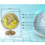 Maxbell Maxbell 25cm ABS Geographical 720° Rotating World Map Ocean Globe Desktop Decor Teaching Aid Yellow