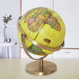 Maxbell Maxbell 25cm ABS Geographical 720° Rotating World Map Ocean Globe Desktop Decor Teaching Aid Yellow