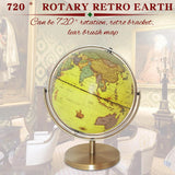 Maxbell Maxbell 25cm ABS Geographical 720° Rotating World Map Ocean Globe Desktop Decor Teaching Aid Yellow