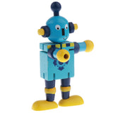 Maxbell Maxbell Wooden Walnut Puppets Robots Action Toys Flexible Joints Poseable blue