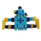 Maxbell Maxbell Wooden Walnut Puppets Robots Action Toys Flexible Joints Poseable blue