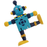 Maxbell Maxbell Wooden Walnut Puppets Robots Action Toys Flexible Joints Poseable blue