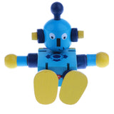 Maxbell Maxbell Wooden Walnut Puppets Robots Action Toys Flexible Joints Poseable blue