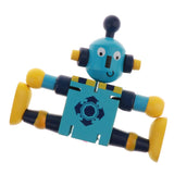 Maxbell Maxbell Wooden Walnut Puppets Robots Action Toys Flexible Joints Poseable blue