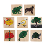 2 Piece Children Wooden Montessori Animal Peg Jigsaw Puzzle Toy 01