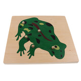 2 Piece Children Wooden Montessori Animal Peg Jigsaw Puzzle Toy 01