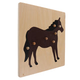 2 Piece Children Wooden Montessori Animal Peg Jigsaw Puzzle Toy 02