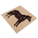 2 Piece Children Wooden Montessori Animal Peg Jigsaw Puzzle Toy 02