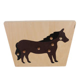 2 Piece Children Wooden Montessori Animal Peg Jigsaw Puzzle Toy 02