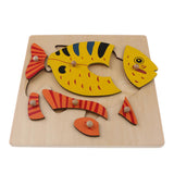 2 Piece Children Wooden Montessori Animal Peg Jigsaw Puzzle Toy 01