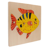 2 Piece Children Wooden Montessori Animal Peg Jigsaw Puzzle Toy 01