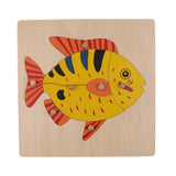 2 Piece Children Wooden Montessori Animal Peg Jigsaw Puzzle Toy 01