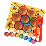 Maxbell Montessori Bee Cliping Box Set Rainbow Stacking Blocks Kids Wooden Toy