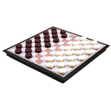 Magnetic Chessboard Portable Foldable Checkers Draughts White & Brown Chessman Set Competition Toys Playset