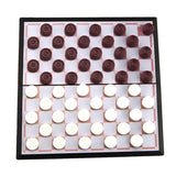 Magnetic Chessboard Portable Foldable Checkers Draughts White & Brown Chessman Set Competition Toys Playset