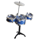 Maxbell Maxbell Mini Jazz Band Drum Kits Percussion Instruments Set Children Educational Musical Toy -3 Drums Blue