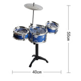 Maxbell Maxbell Mini Jazz Band Drum Kits Percussion Instruments Set Children Educational Musical Toy -3 Drums Blue