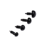 Maxbell 75 Pieces 6-12mm Assorted Size Black Plastic Safety Eyes & Triangle Noses with Washers for Teddy Bear DIY Making - Aladdin Shoppers