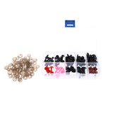 Maxbell 75 Pieces 6-12mm Assorted Size Black Plastic Safety Eyes & Triangle Noses with Washers for Teddy Bear DIY Making - Aladdin Shoppers