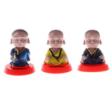 Maxbell Maxbell Solar Powered Bobbling Toy Shaking Head Monk Home/Car Ornament 3 Pieces Set