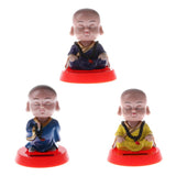 Maxbell Maxbell Solar Powered Bobbling Toy Shaking Head Monk Home/Car Ornament 3 Pieces Set