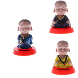 Maxbell Maxbell Solar Powered Bobbling Toy Shaking Head Monk Home/Car Ornament 3 Pieces Set