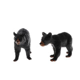 Maxbell 2pcs Simulation Animal Model Figure Toys Figurine Home Decor Black Bear