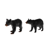 Maxbell 2pcs Simulation Animal Model Figure Toys Figurine Home Decor Black Bear