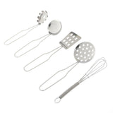 16 Pieces Metal Silver Mini Kitchen Cookware Utensil Simulation Chef Toy Kids Preschool Cooking Play Tool Set Kids Gift