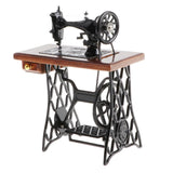 1/10th Mini Vintage Desktop Sewing Machine Mechanism Diecast Vehicle Model Playset Toy Ornament Brown