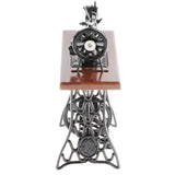 1/10th Mini Vintage Desktop Sewing Machine Mechanism Diecast Vehicle Model Playset Toy Ornament Brown