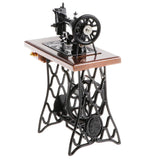 1/10th Mini Vintage Desktop Sewing Machine Mechanism Diecast Vehicle Model Playset Toy Ornament Brown