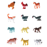 12-piece Plastic Farm Animal Models Kids Educational Toy Party Bag Fillers