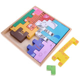 Maxbell Maxbell Kids Baby Wooden Animal Geometry Shapes Building Blocks Board Puzzle Early Cognition Learning Educational Stacking Matching Toy