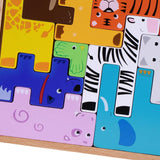 Maxbell Maxbell Kids Baby Wooden Animal Geometry Shapes Building Blocks Board Puzzle Early Cognition Learning Educational Stacking Matching Toy