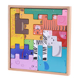 Maxbell Maxbell Kids Baby Wooden Animal Geometry Shapes Building Blocks Board Puzzle Early Cognition Learning Educational Stacking Matching Toy