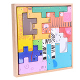 Maxbell Maxbell Kids Baby Wooden Animal Geometry Shapes Building Blocks Board Puzzle Early Cognition Learning Educational Stacking Matching Toy