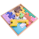 Maxbell Maxbell Kids Baby Wooden Animal Geometry Shapes Building Blocks Board Puzzle Early Cognition Learning Educational Stacking Matching Toy