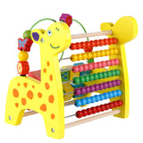 Maxbell Maxbell 3 in 1 Kids Wooden Fawn Number Blocks Abacus Developmental Toys Beads Maze