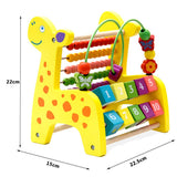 Maxbell Maxbell 3 in 1 Kids Wooden Fawn Number Blocks Abacus Developmental Toys Beads Maze