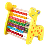 Maxbell Maxbell 3 in 1 Kids Wooden Fawn Number Blocks Abacus Developmental Toys Beads Maze